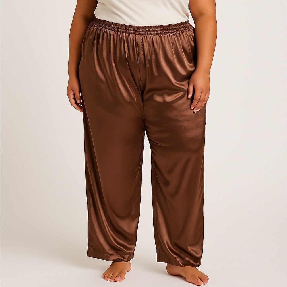 Lane Bryant Intimates Brown Satin Silky Pants 14/16